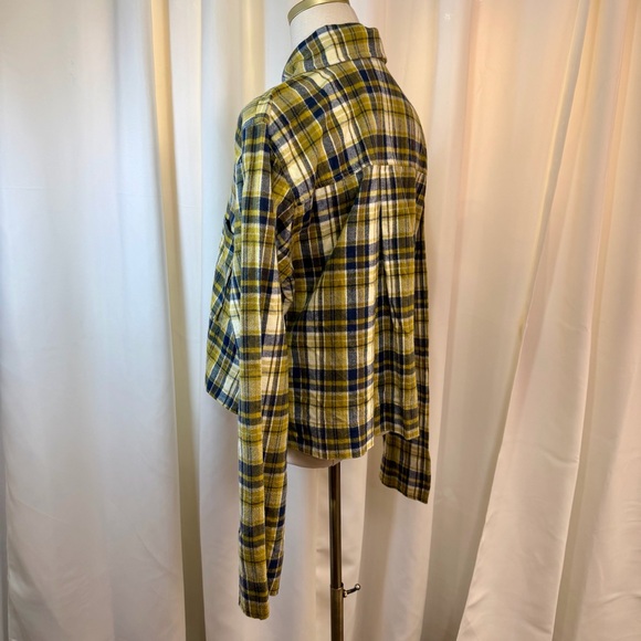NWT Back Beat Co. ‘Plaid Boxy Cropped Shirt’ in “Gold Plaid” Size Large - Picture 10 of 16